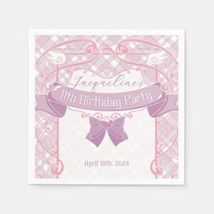 Purple Art Nouveau Princess Birthday Napkin