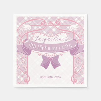 Purple Art Nouveau Princess Birthday Napkin