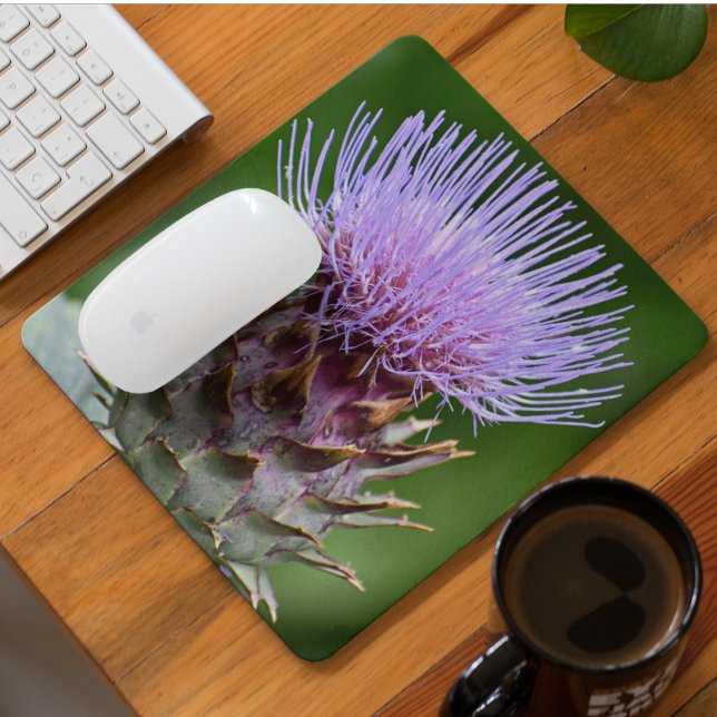 Purple Artichoke Thistle Head Floral Mouse Pad (In Situ)