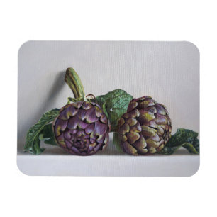 Purple Artichokes Hyperrealism Painting Magnet