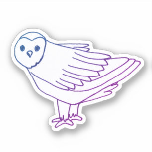 Purple Artistic Woodland Bird Owl