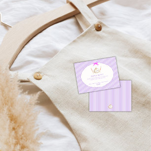 Purple Asian Dumpling Diaper Raffle Baby Shower Enclosure Card