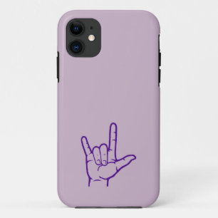 Purple ASL I Love You Custom Case