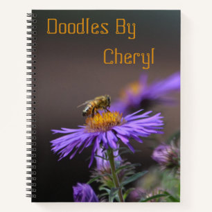 Purple Aster Bee Sketch Notebook