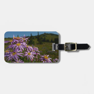 Purple Aster Flowers at Mount Rainier Luggage Tag