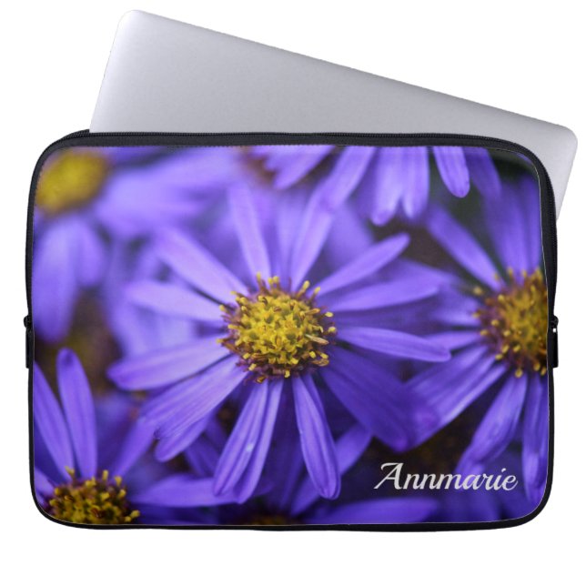 Purple Aster Flowers at RHS Garden Wisley Laptop Sleeve (Front)