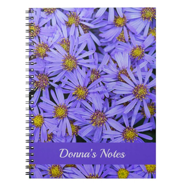 Purple Aster Flowers at RHS Garden Wisley Notebook (Front)