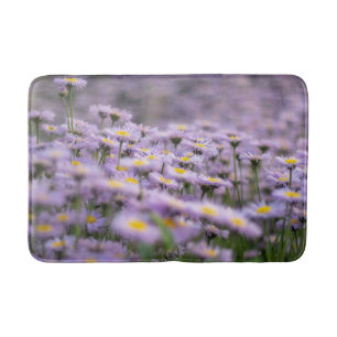 Purple Aster Flowers Bath Mat