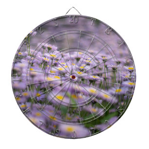 Purple Aster Flowers Dartboard