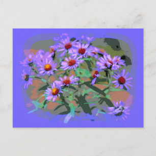purple asters postcard