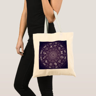 Purple Astrology wheel Tote Bag
