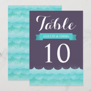 Purple At Sea Nautical Wedding Table Numbers
