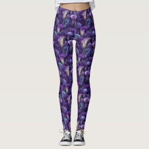 Purple Athletic Calla lilies Aesthetic Christmas  Leggings