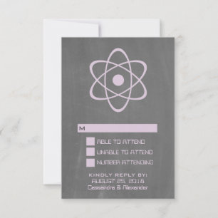 Purple Atomic Chalkboard Response Card