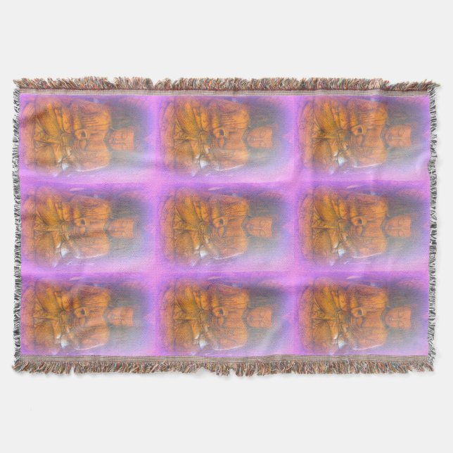 purple aura buddhas throw blanket (Front)