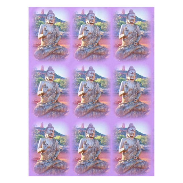 purple aura meditating Buddhas Tablecloth (Front)