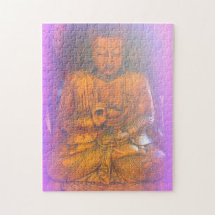 purple aura sitting buddha jigsaw puzzle