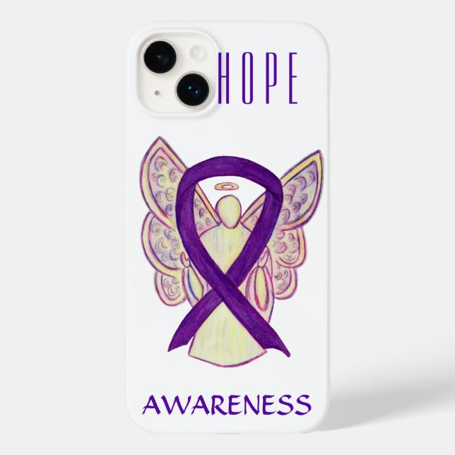 Purple Awareness Angel Ribbon Custom iPhone X Case (Back)