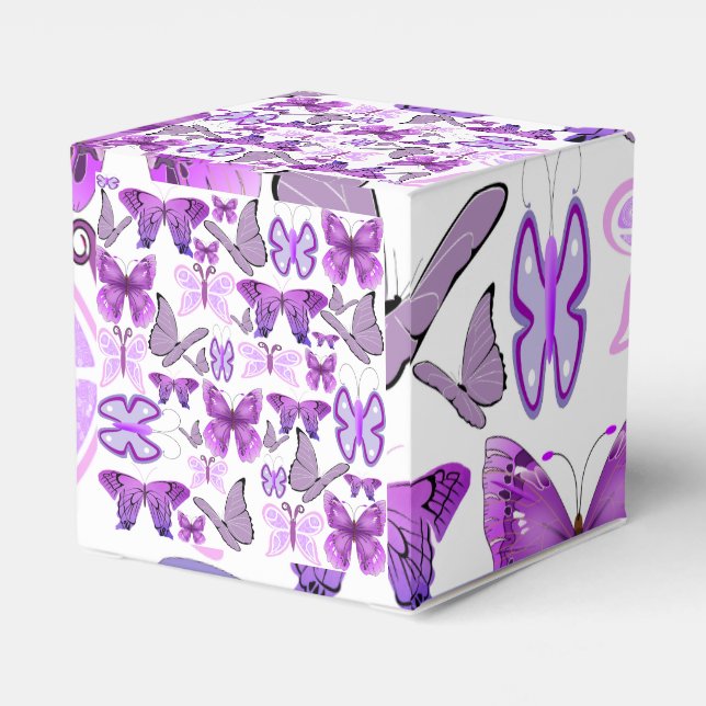 Purple Awareness Butterflies Favour Box (Back Side)