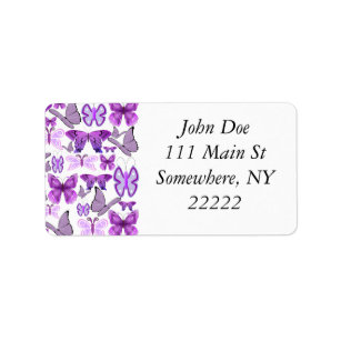 Purple Awareness Butterflies Label