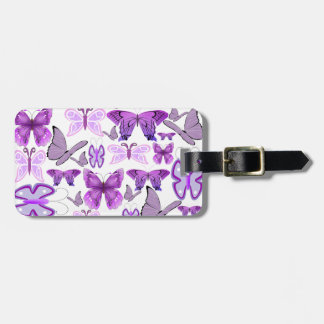 Purple Awareness Butterflies Luggage Tag