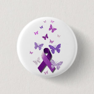 Purple Awareness Ribbon 3 Cm Round Badge