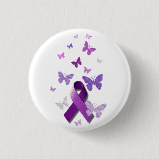 Purple Awareness Ribbon 3 Cm Round Badge