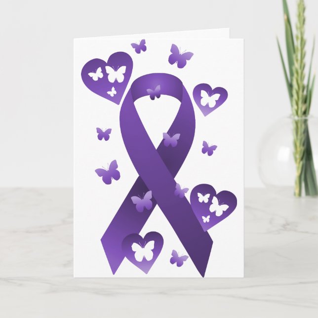 Purple Awareness Ribbon Card (Front)
