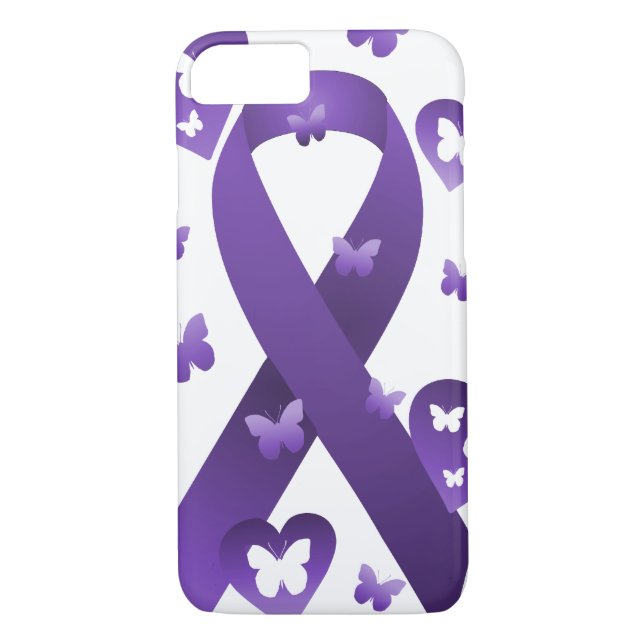 Purple Awareness Ribbon Case-Mate iPhone Case (Back)