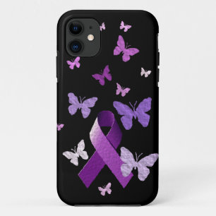 Purple Awareness Ribbon iPhone 11 Case