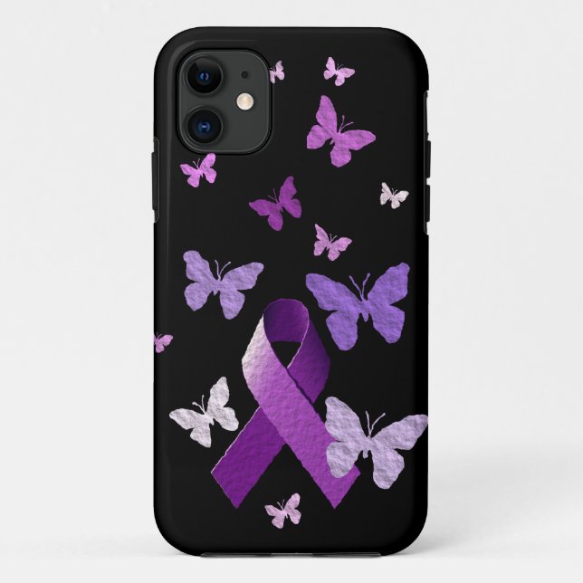 Purple Awareness Ribbon Case-Mate iPhone Case (Back)