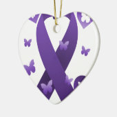 Purple Awareness Ribbon Ceramic Ornament (Left)