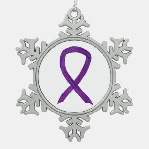 Purple Awareness Ribbon Charm Holiday Ornaments