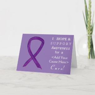 Purple Awareness Ribbon Custom Cause Note Cards