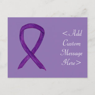 Purple Awareness Ribbon Custom Postcard