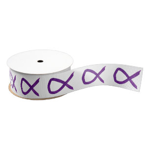 Purple Awareness Ribbon Customised Art Ribbons Grosgrain Ribbon