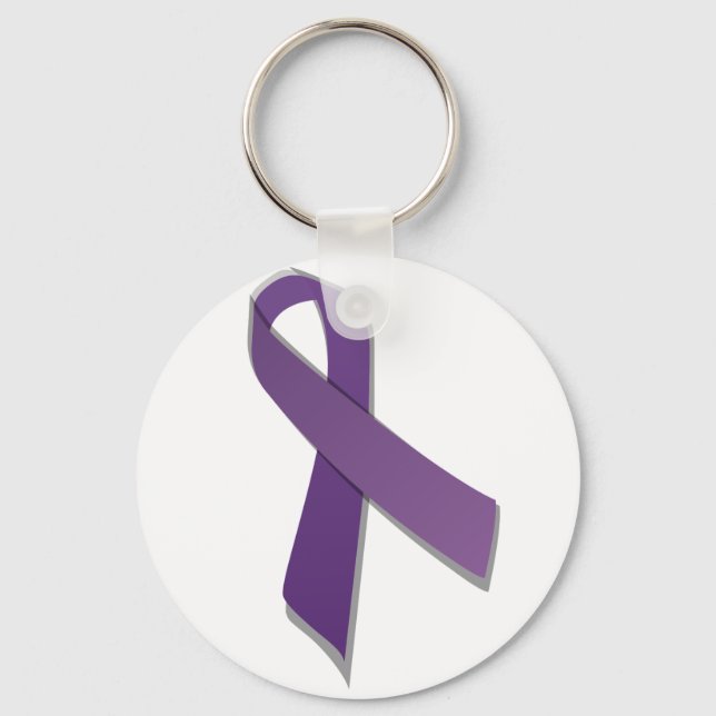 purple awareness ribbon key ring (Front)