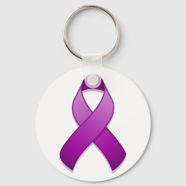Purple Awareness Ribbon Keychain (Front)