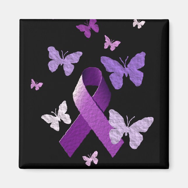 Purple Awareness Ribbon Magnet (Front)