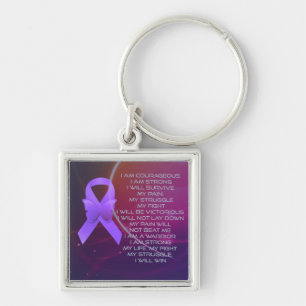 Purple Awareness Ribbon/poem Key Ring
