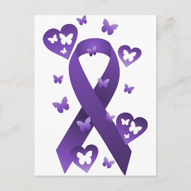 Purple Awareness Ribbon Postcard (Front)