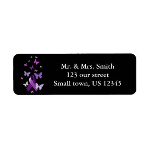 Purple Awareness Ribbon Return Address Label
