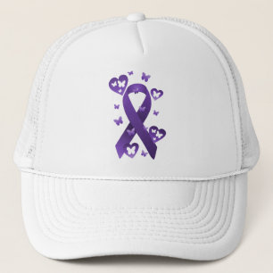 Purple Awareness Ribbon Trucker Hat