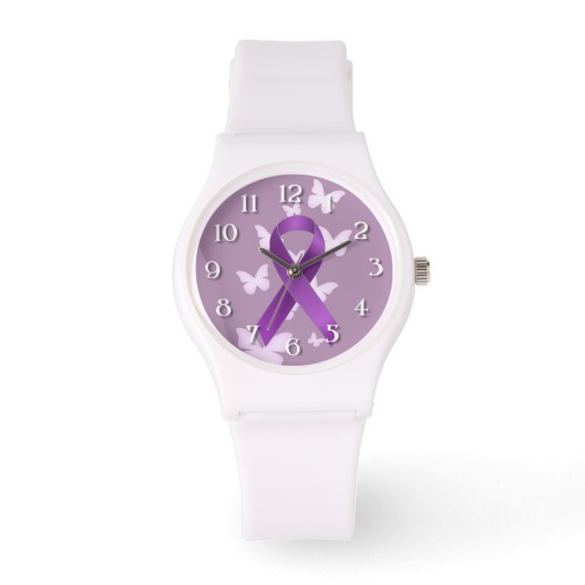 Purple Awareness Ribbon Watch (Front)