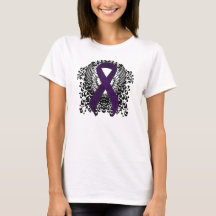 Purple Awareness Ribbon with Wings