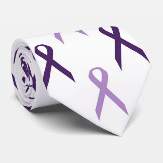 Purple Awareness Ribbons Pattern Alzheimer's Tie