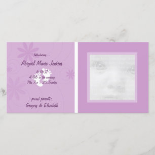 Purple Baby Announcement Photo Cards