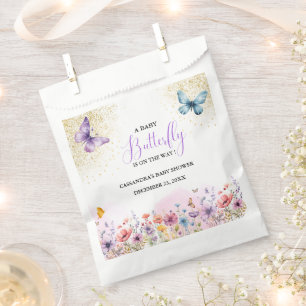 Purple Baby butterfly Baby shower Favour Bag