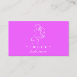 Purple Baby Coach New Born Doulas Childcar Business Card