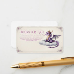 Purple Baby Dragon Books for Baby Request Card